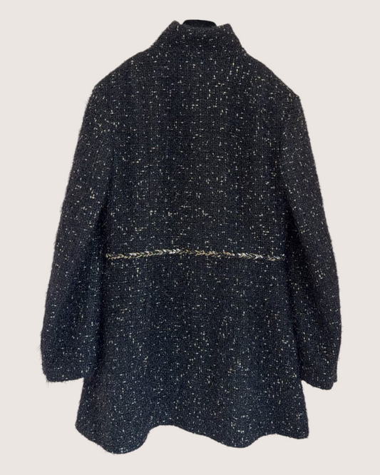 Chanel 22A Shimmer Tweed Jacket Black, Gold FR 36