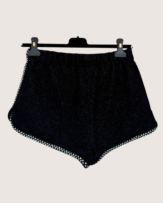 Chanel 24C Crystal-Trim Tweed Shorts Black FR 34