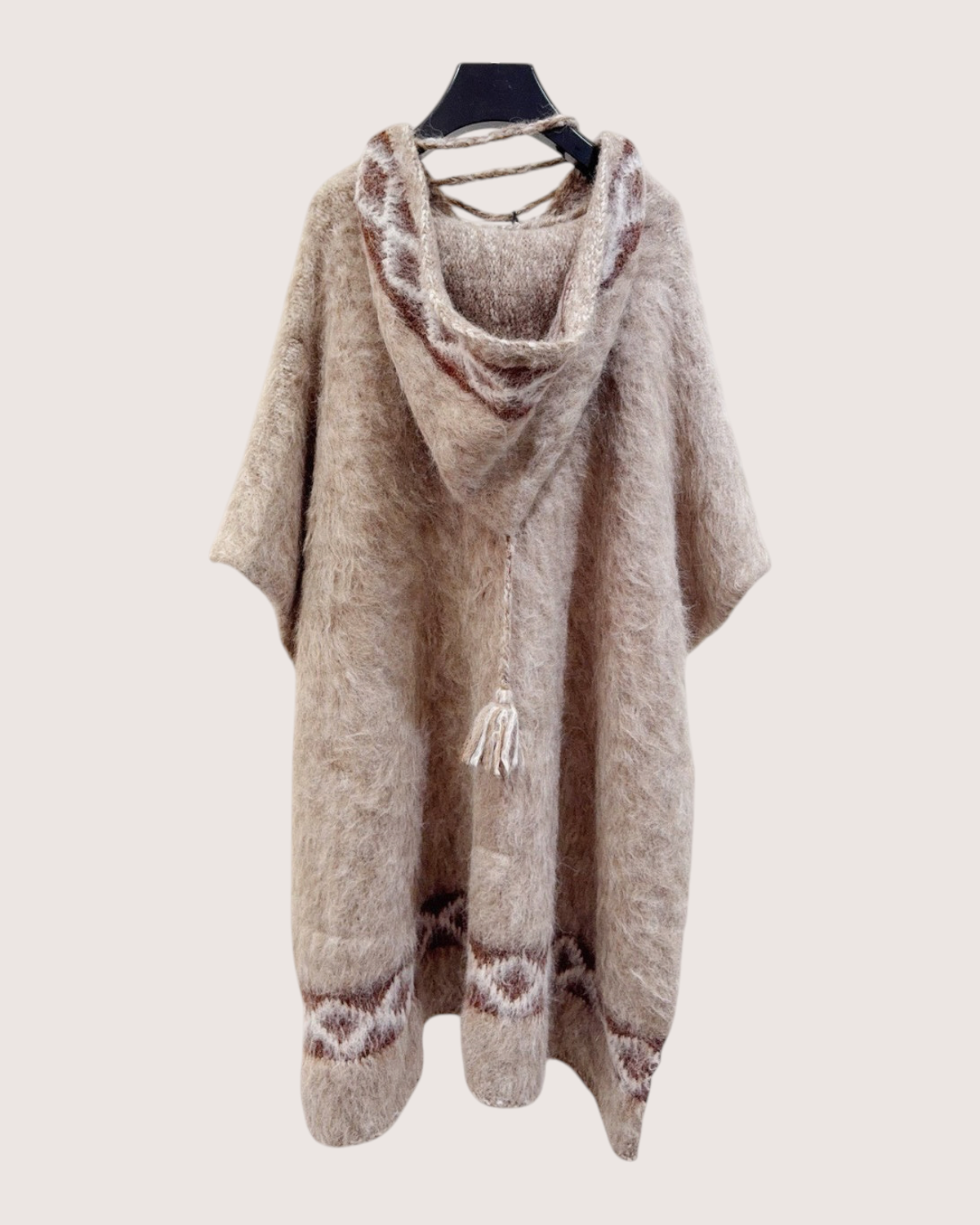 Celine Mohair Hooded Sweater Beige/Ecru, Brown FR 36
