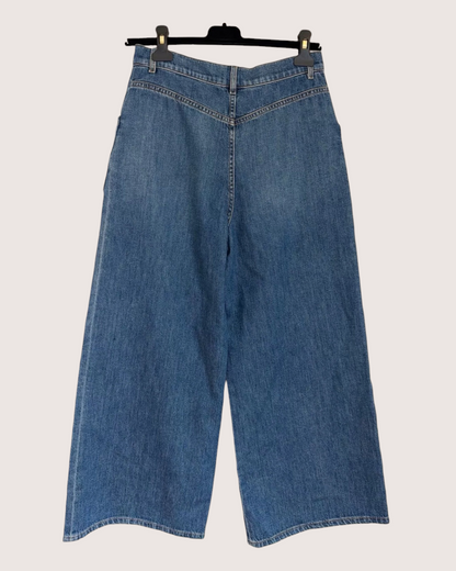 Chanel 24P Denim Wide-Leg CC Jeans Blue FR 36
