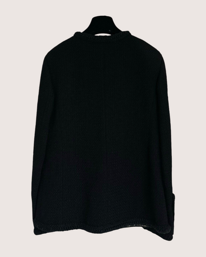 Chanel 23K Tweed Four-Pocket Jacket Black FR 34