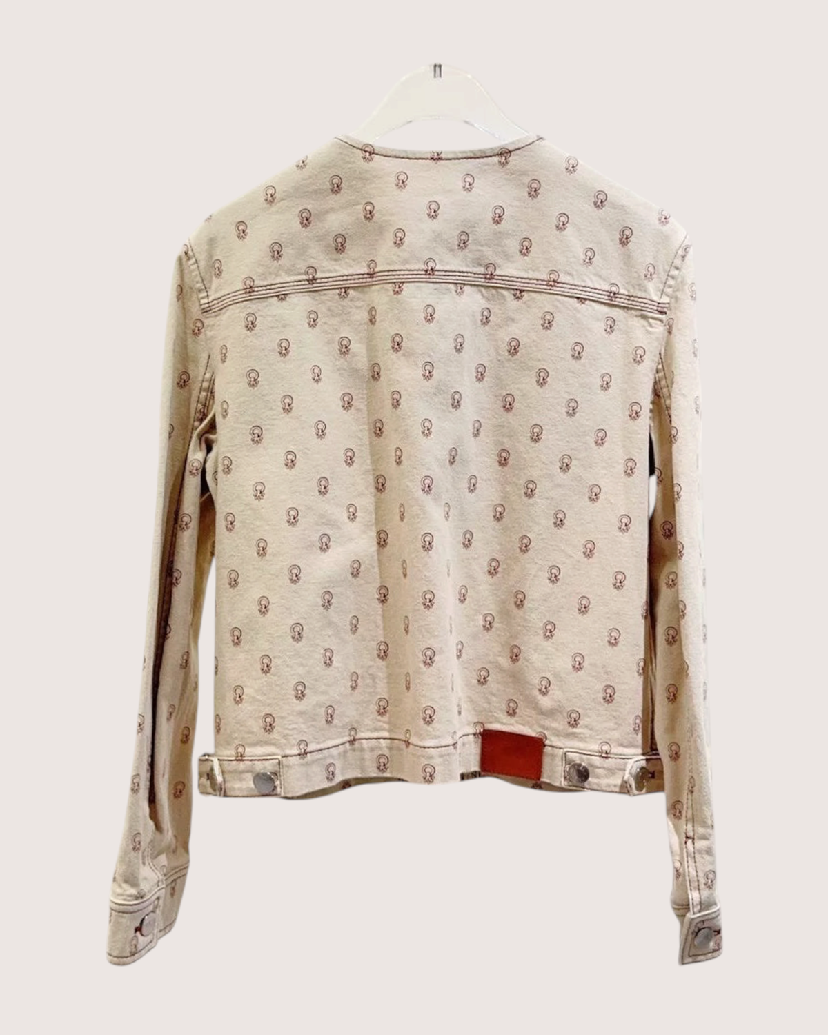 Hermès Printed Denim Jacket Beige/Ecru, Brown FR 36