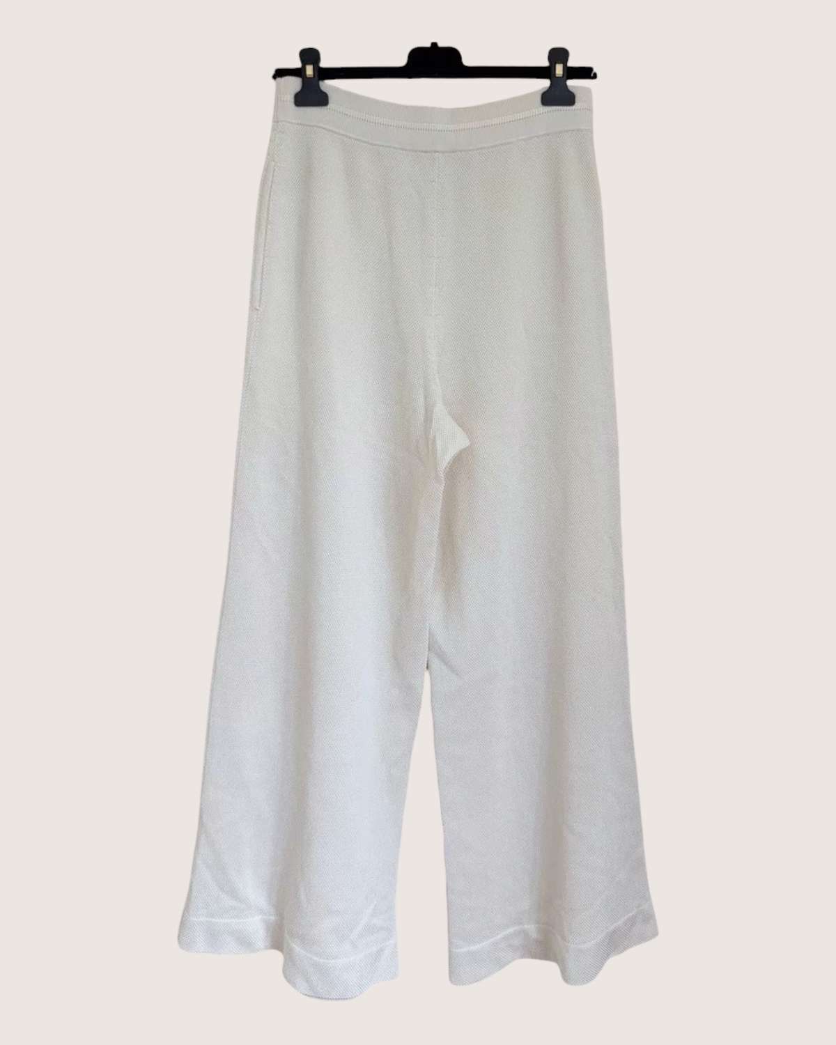 Chanel 26S Wide-Leg Trousers Beige/Ecru FR 38