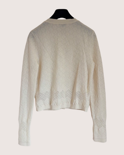 Chanel 21A Openwork Cardigan Beige/Ecru FR 38