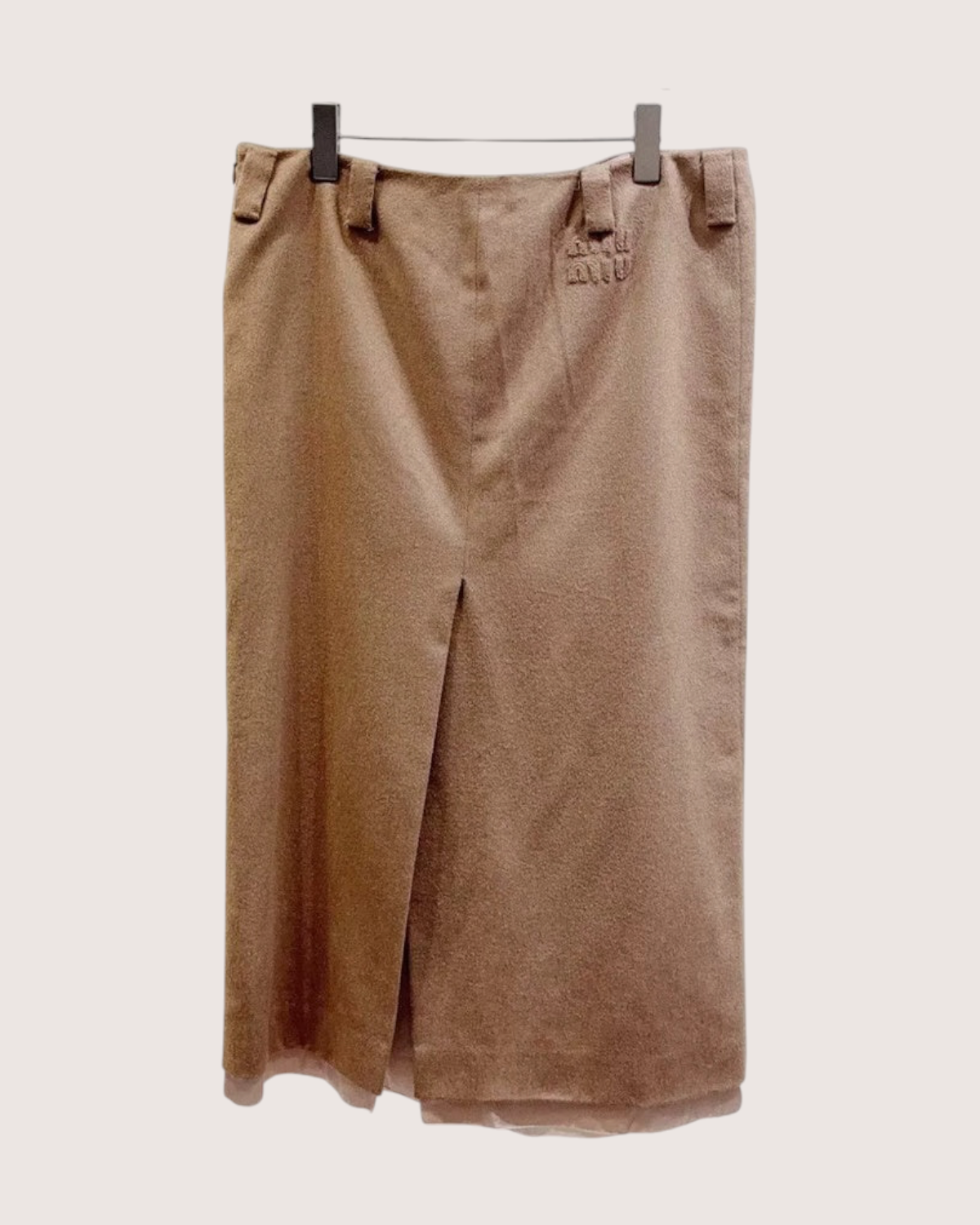 Miu Miu Wool Mid-Length Pencil Skirt Brown, Pink FR 42