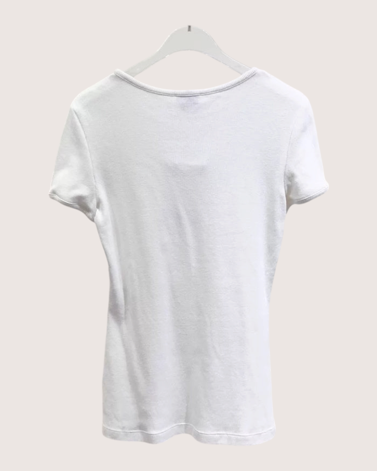 Chanel 23C Ribbed T-Shirt White FR 40