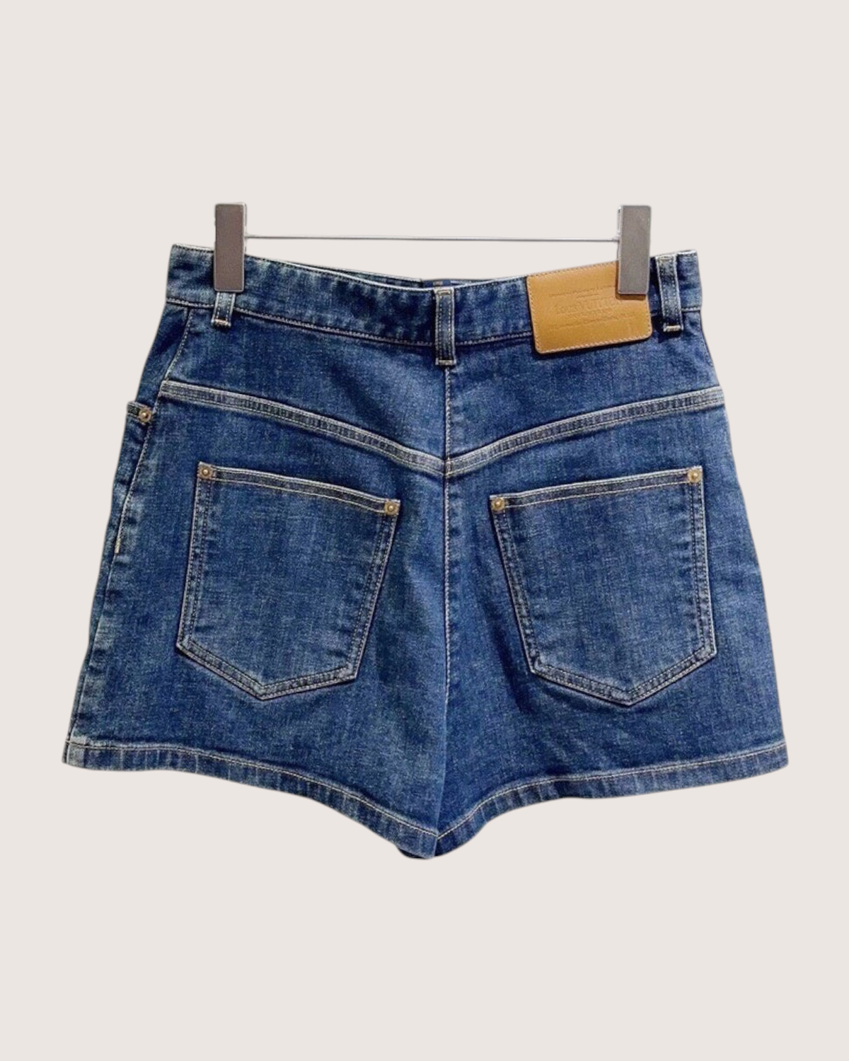 Louis Vuitton Logo-Embossed Denim Shorts Blue FR 38