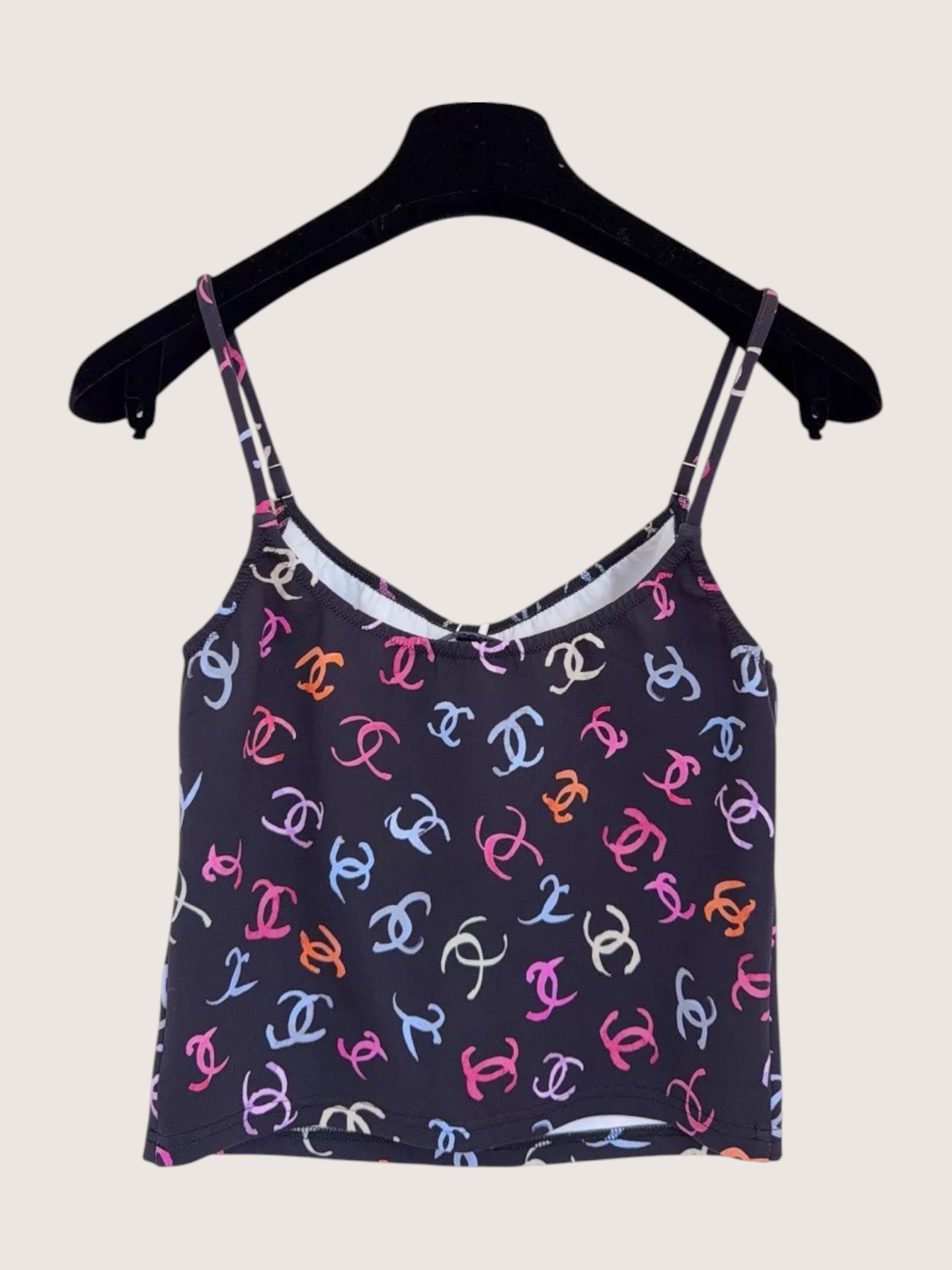 Chanel Crystal Logo Strappy Vest - view 2