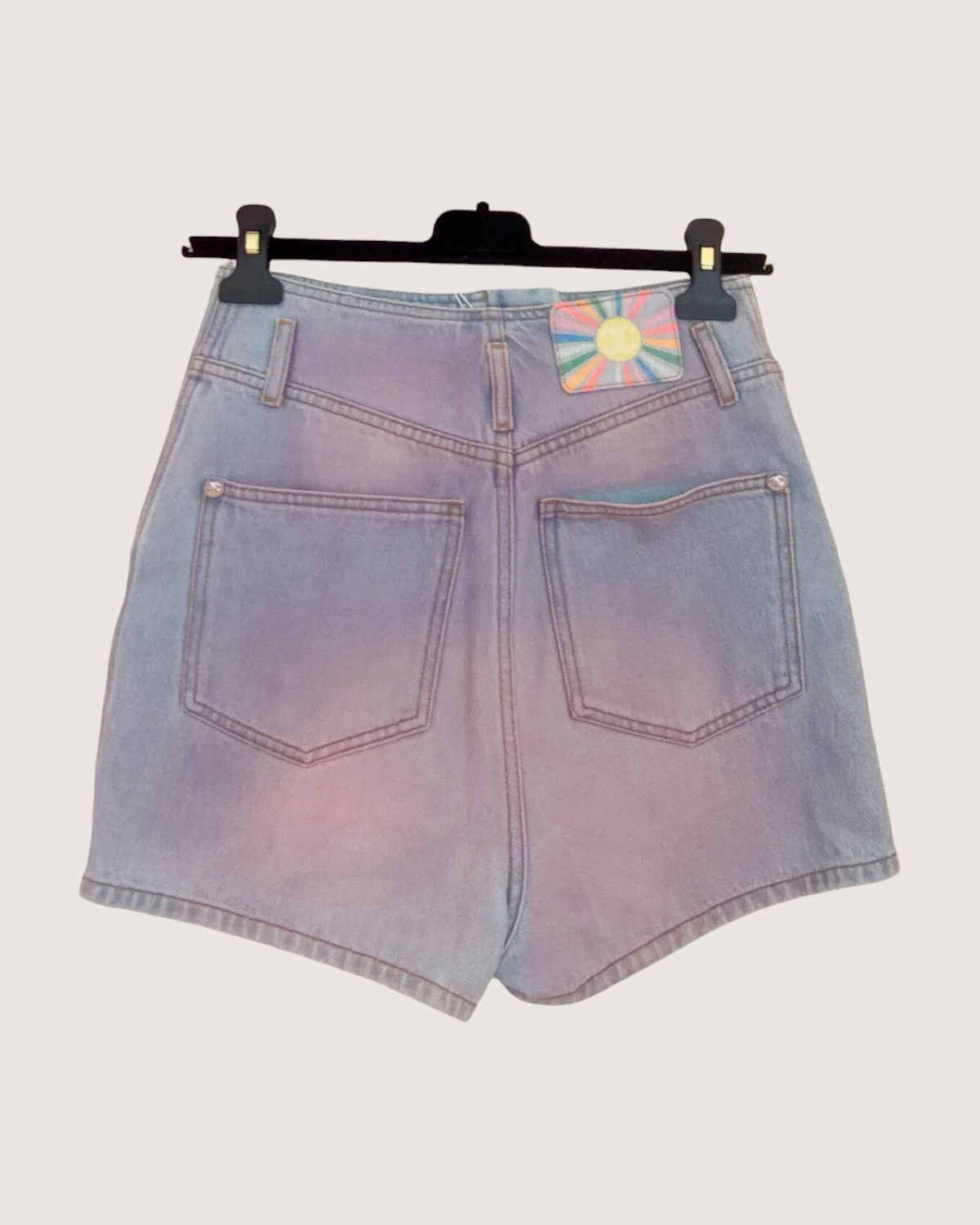 Chanel 24C Gradient Denim Shorts Pink, Blue, Purple FR 38