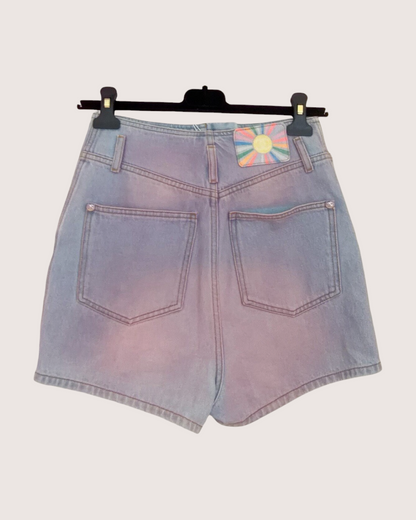 Chanel 24C Gradient Denim Shorts Pink, Blue, Purple FR 38