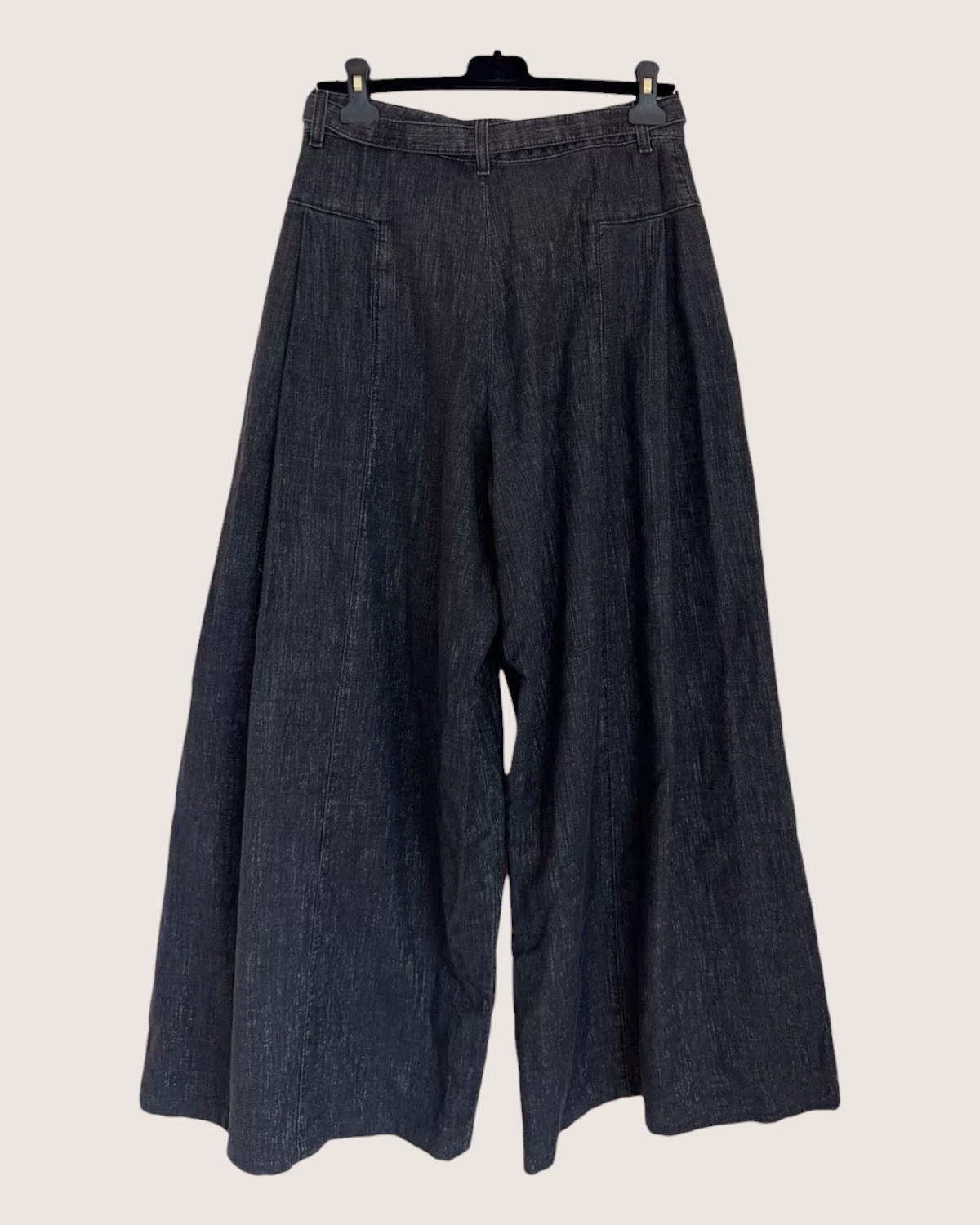 Chanel 23S Belted Wide-Leg Denim Jeans Black FR 38