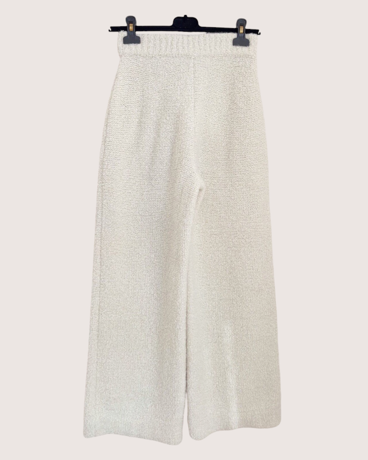 Chanel 24K Cashmere Wide-Leg Trousers Beige/Ecru FR 34