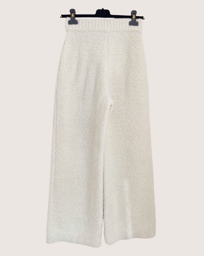 Chanel 24K Cashmere Wide-Leg Trousers Beige/Ecru FR 34