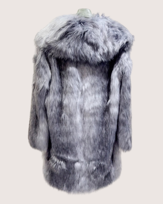 Miu Miu Faux Fur Jacket - Grey, White, view 2