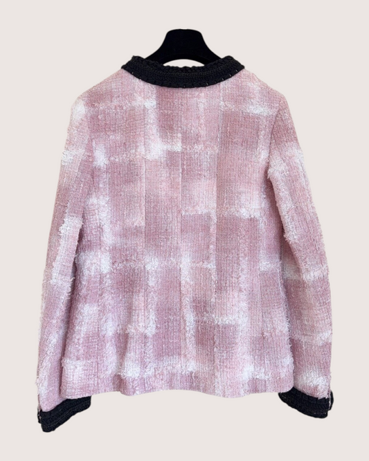 Chanel 22C Four-Pocket Tweed Jacket Pink, Black, White FR 36