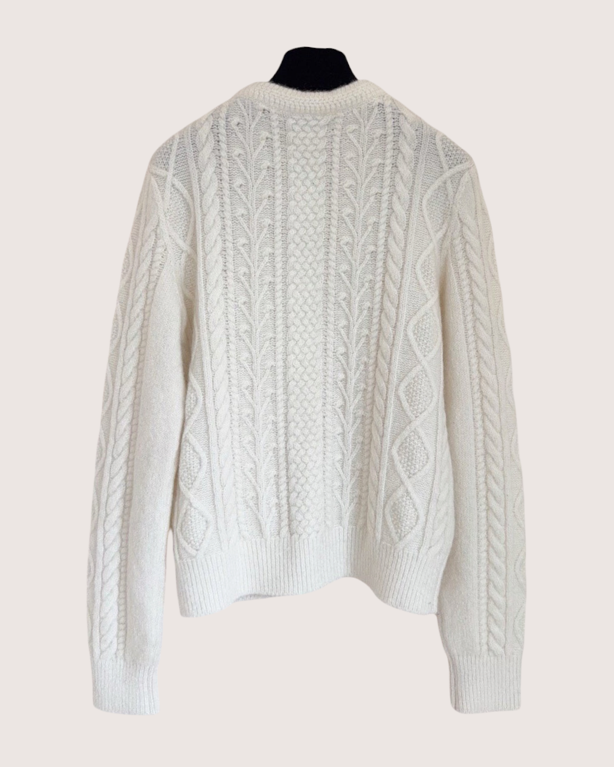 Chanel 25N Coco Neige Cashmere Cardigan Beige/Ecru FR 36