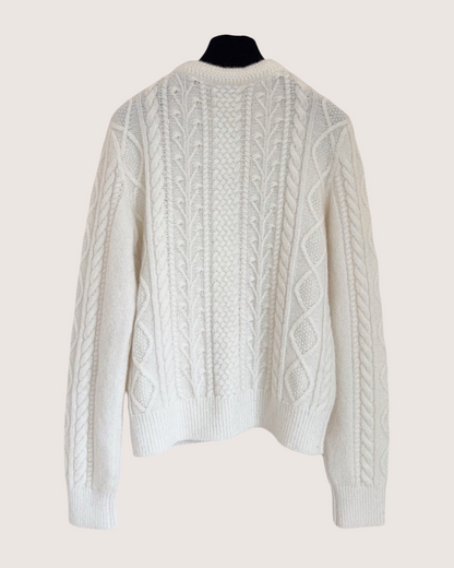 Chanel 25N Coco Neige Cashmere Cardigan Beige/Ecru FR 36