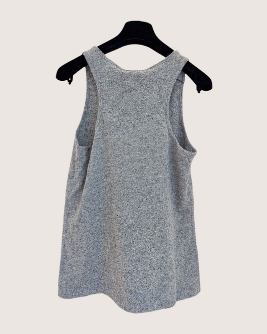 Chanel 26B Wool Speckled Tank Top Grey FR 36