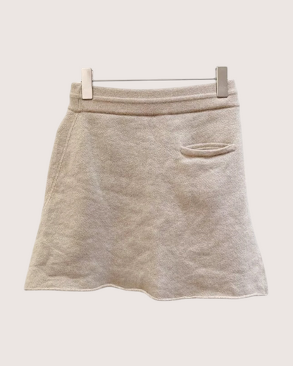 Miu Miu Cashmere Mini Skirt Beige/Ecru FR 38