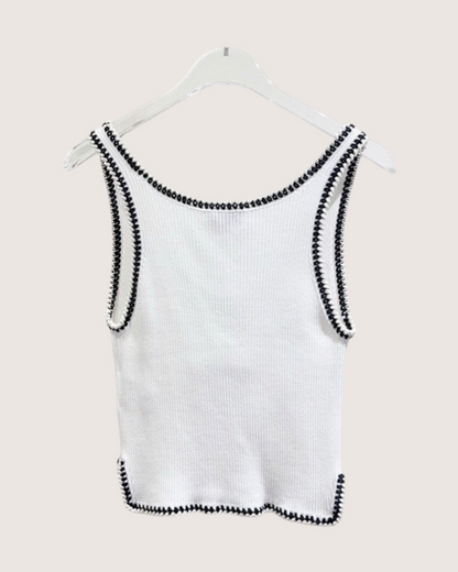 Chanel 22C CC Top White, Black FR 34