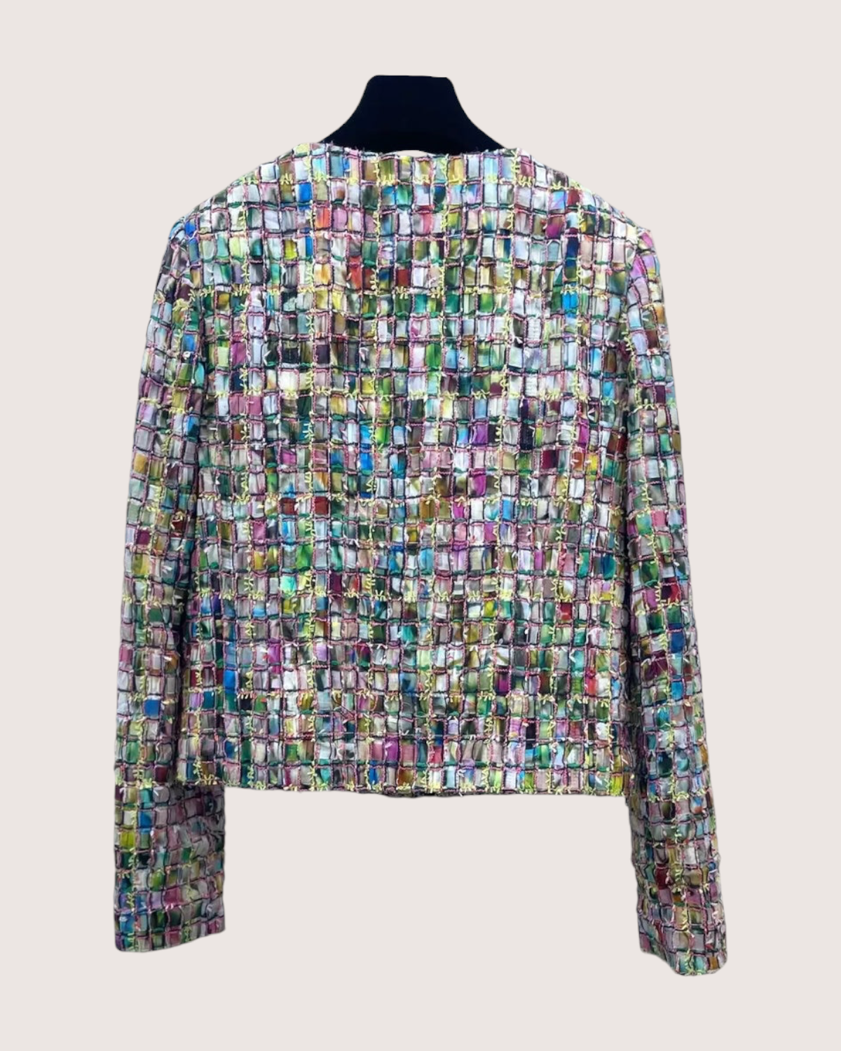 Chanel 21P Sequin Tweed Jacket Multicolor FR 34