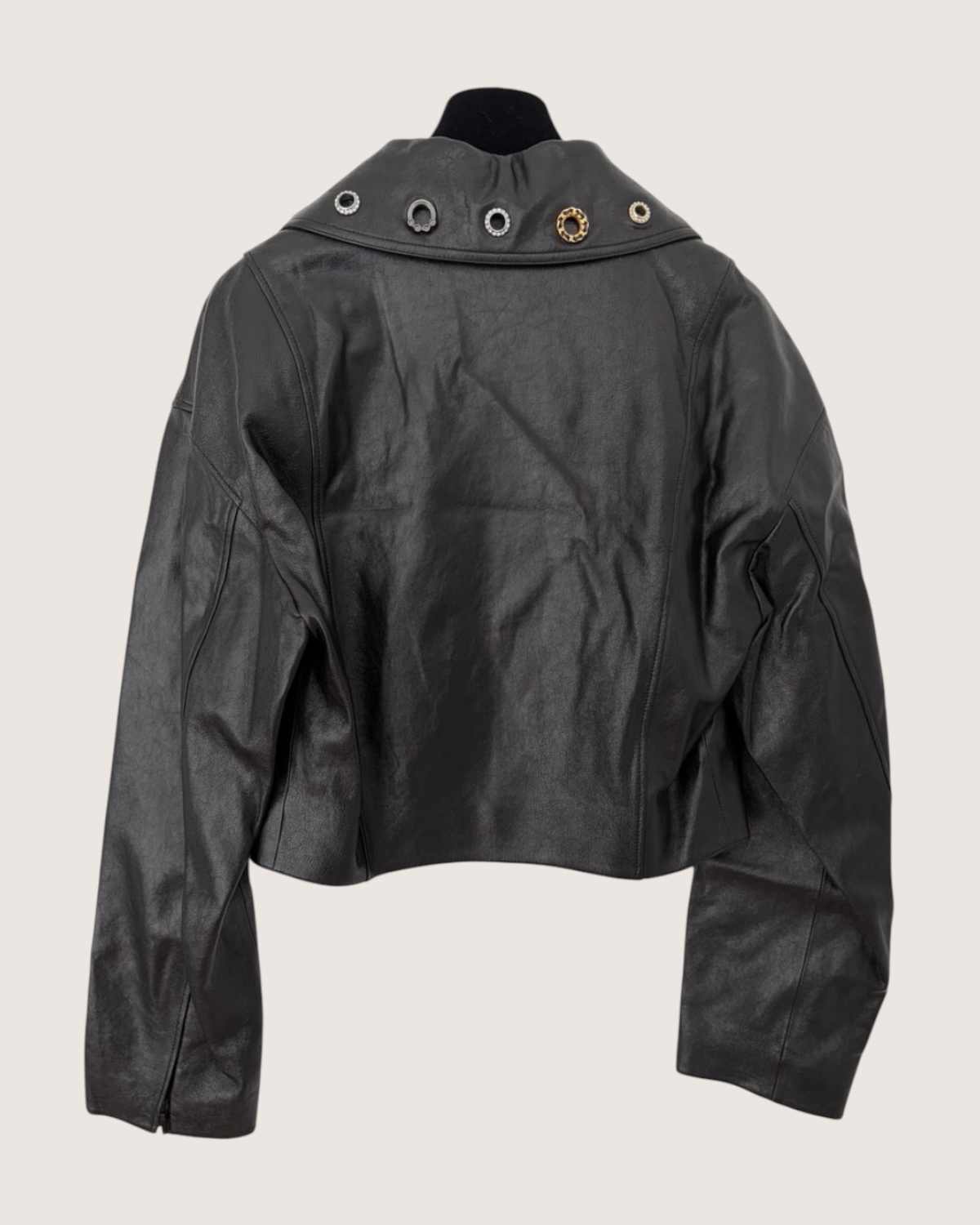 Chanel 22P Leather Biker Jacket Black FR 38