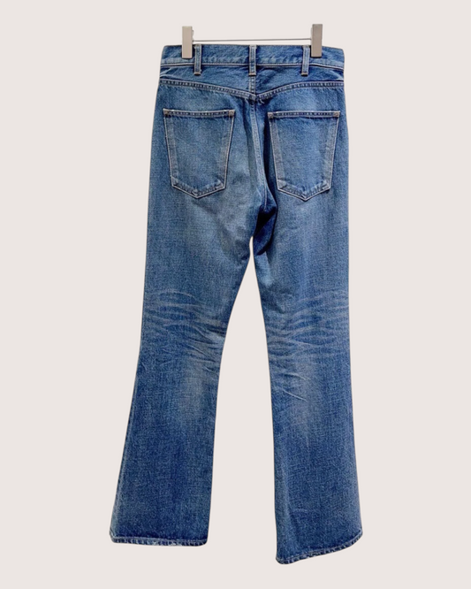Celine Buckle Flare Denim Jeans Blue 26 W26