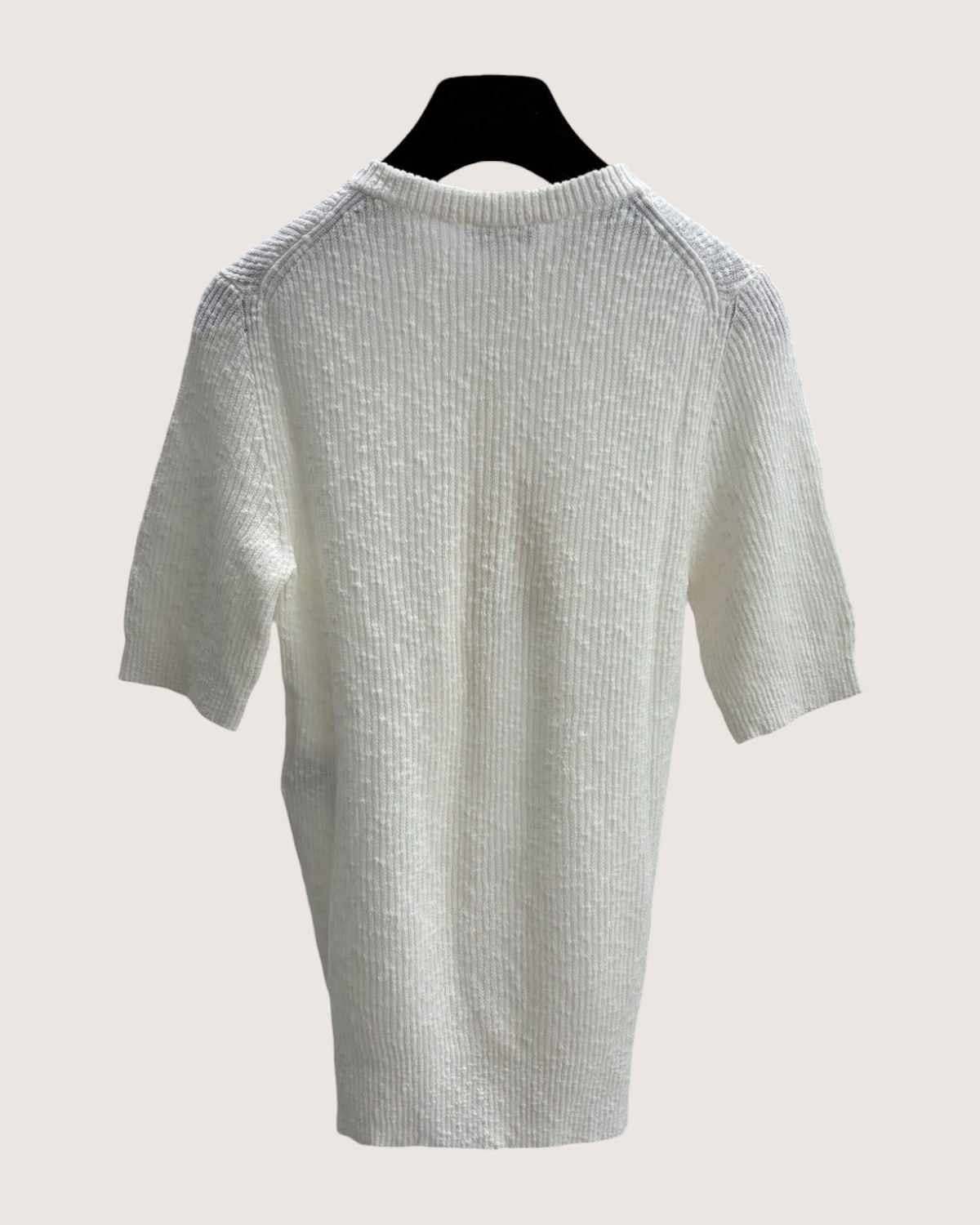 Chanel 25M Coco Beach Knit Short-Sleeve Crewneck Top White FR 36