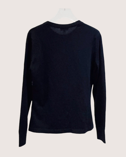Chanel 20K Cashmere Embellished Cross Sweater Black, Pink, Multicolor FR 36