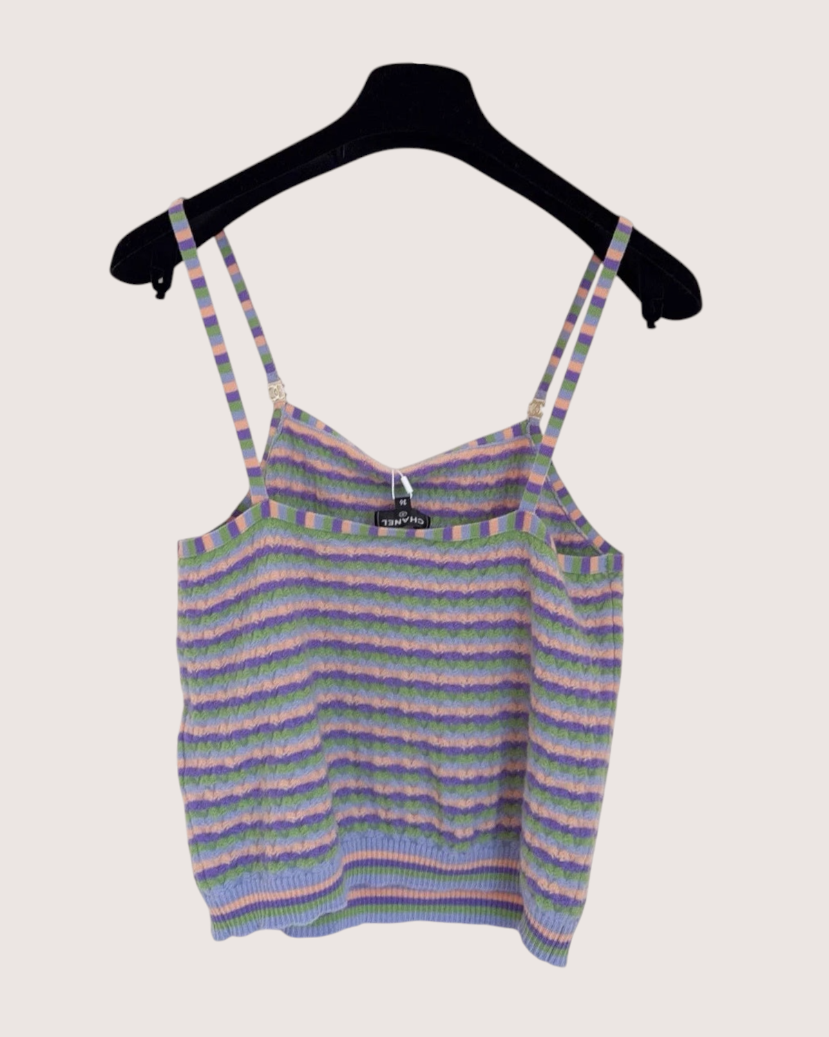 Chanel 24A Cashmere Striped Camisole Top