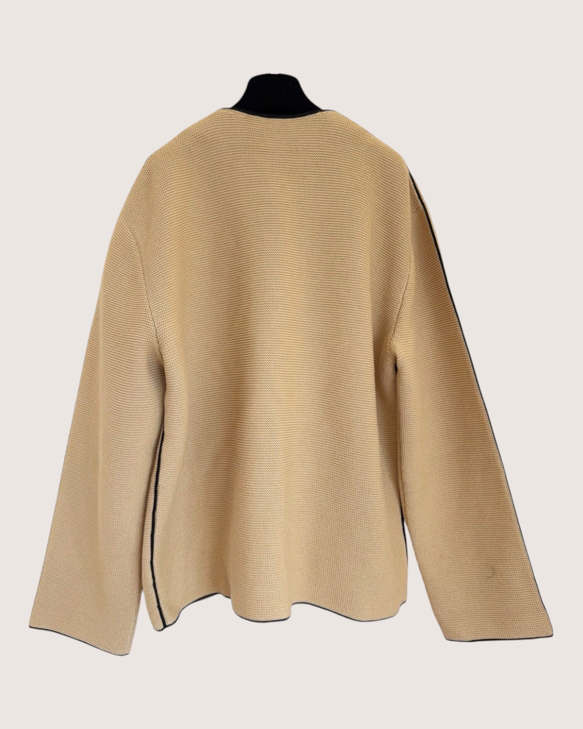 Chanel 26S Contrast-Trim CC Cardigan Beige/Ecru, Black FR 38