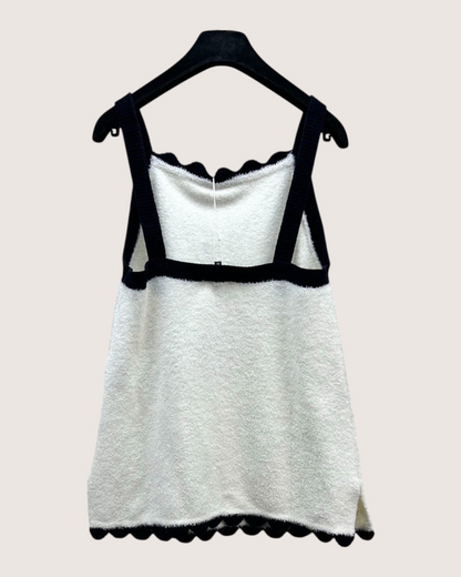 Chanel 26C Scalloped Pocket Top White, Black FR 36