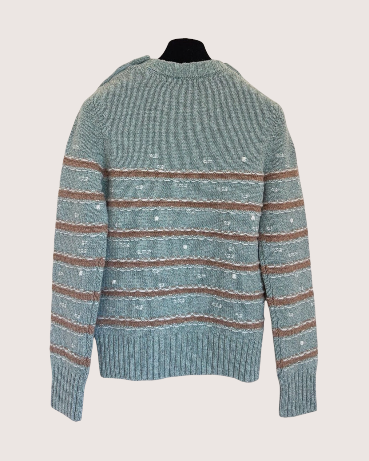 Chanel 24K Cashmere Striped Sweater Blue, Brown, Beige/Ecru FR 34