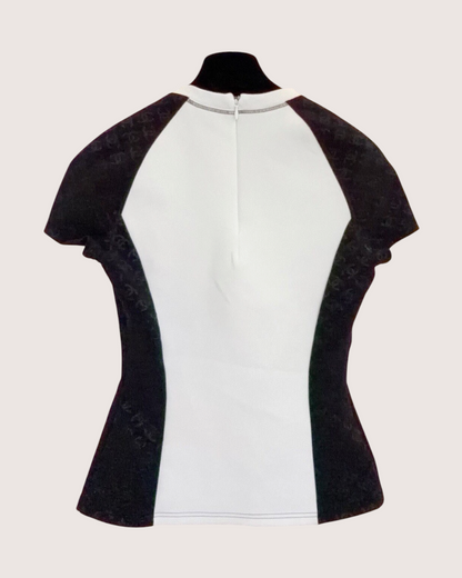 Chanel 24C Monogram CC Logo T-Shirt White, Black FR 40
