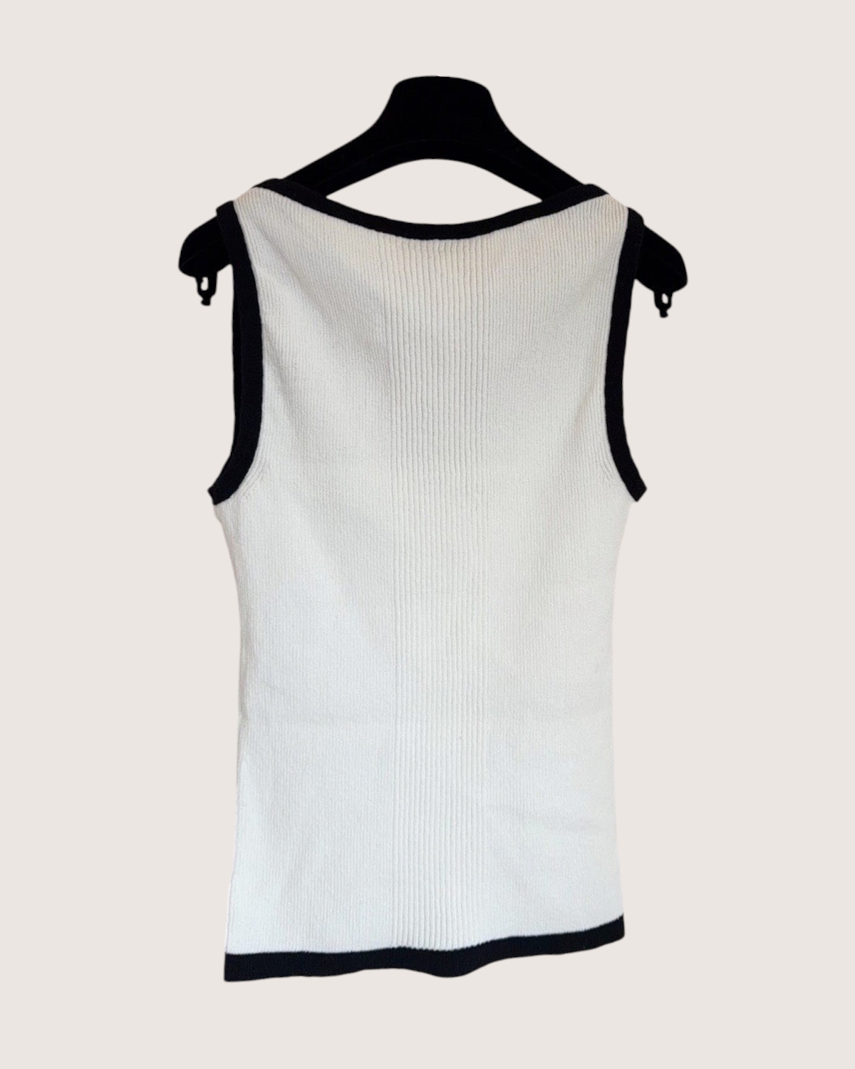 Chanel 25S Colorblock CC Vest White, Black FR 34