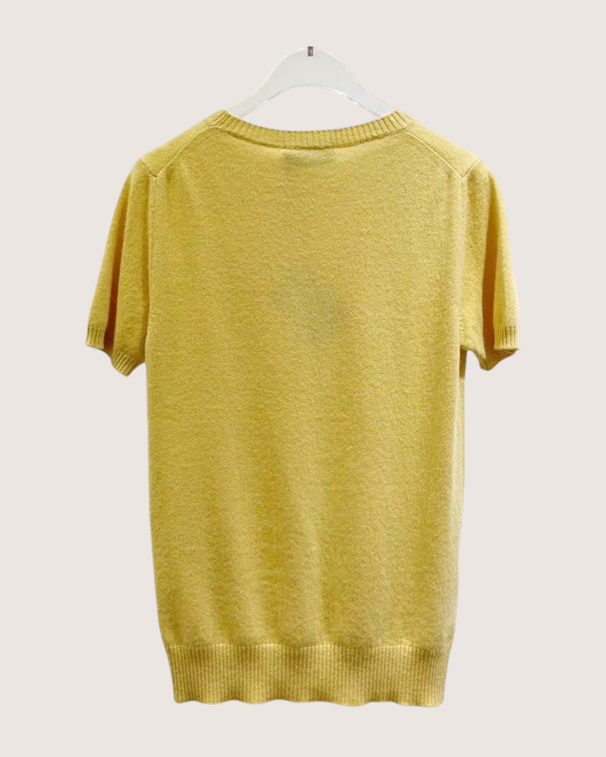 Miu Miu Short-Sleeve Sweater Yellow FR 38
