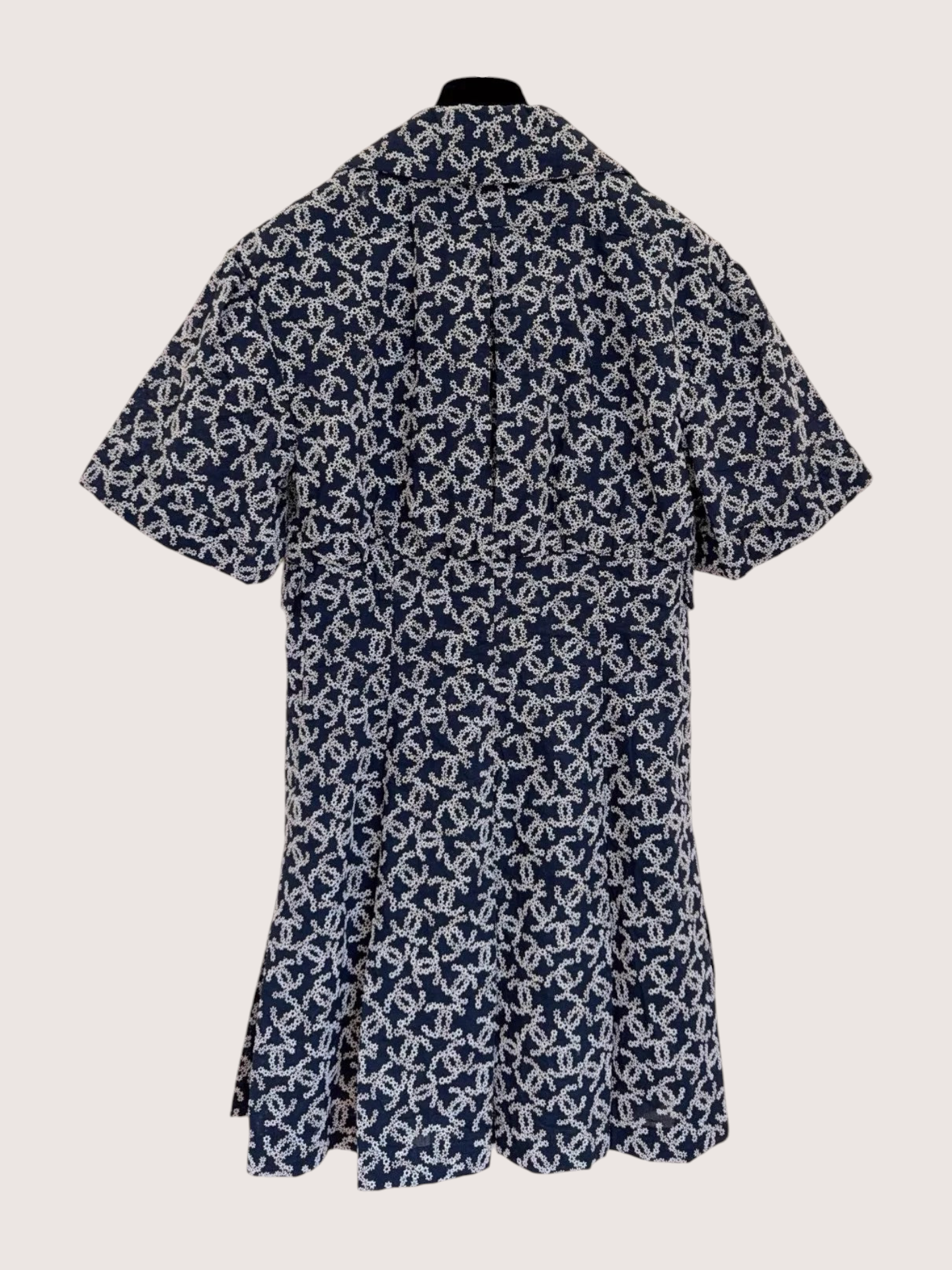 Chanel 19P CC Monogram Short-Sleeve Mini Dress