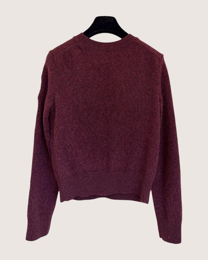 Chanel CC Guitar Logo Sweater Burgundy FR 36