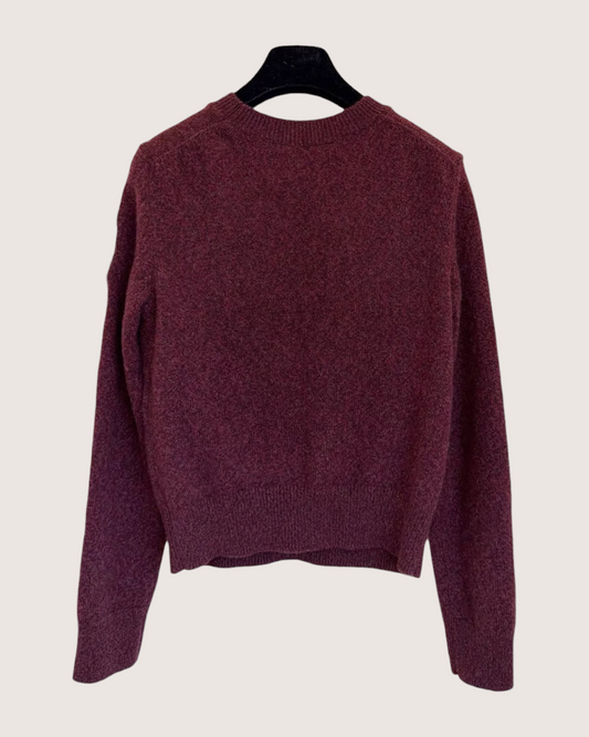 Chanel CC Guitar Logo Sweater Burgundy FR 36