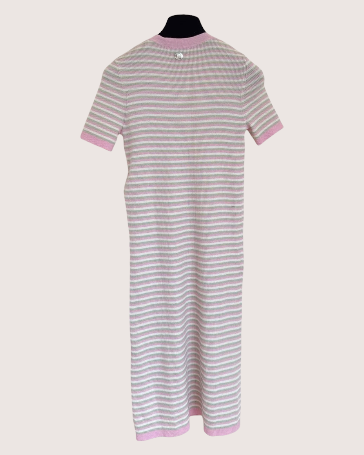 Chanel 25B Striped Cashmere Mid-Length Dress - view 2
