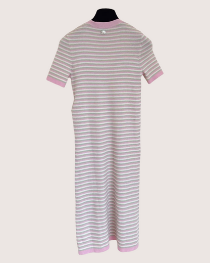 Chanel 25B Striped Cashmere Mid-Length Dress - view 2
