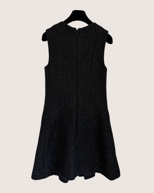 Chanel 25A Tweed Mini Dress Black, Gold FR 36