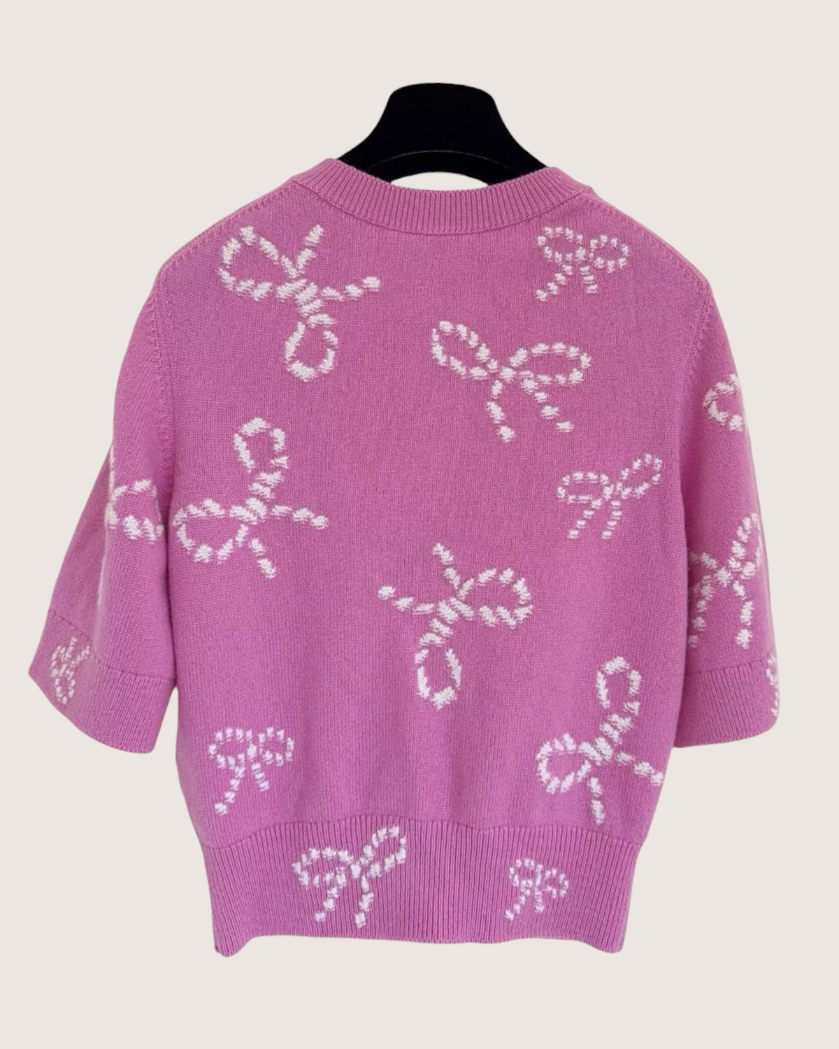 Chanel 24P Bow Cashmere Cardigan - Pink, White, view 2