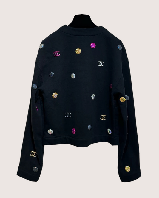 Chanel 21K Embellished Cardigan - Black, Multicolor, view 2