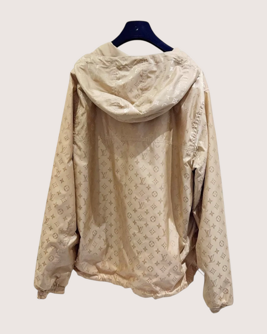 Louis Vuitton Monogram Hooded Windbreaker Jacket Beige/Ecru FR 46
