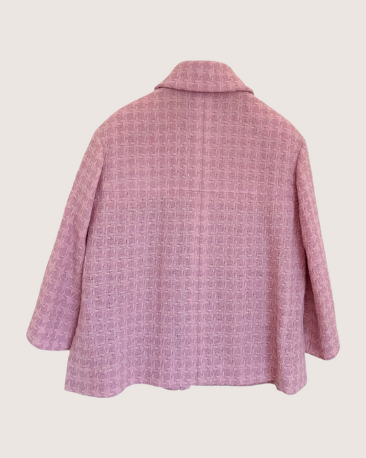 Chanel 19B Houndstooth Four-Pocket Tweed Jacket - Pink, view 2