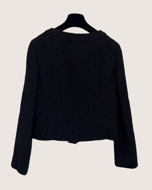 Chanel 24P Tweed Jacket - Black, White, view 2