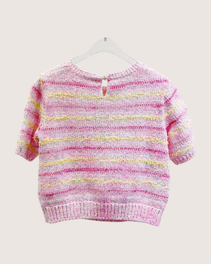 Chanel 24C Tweed Heart Sweater Pink, Yellow, Multicolor FR 38