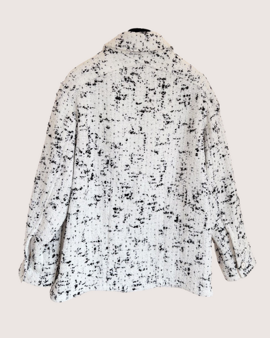 Chanel 26P Sequin Tweed Jacket White, Black FR 34