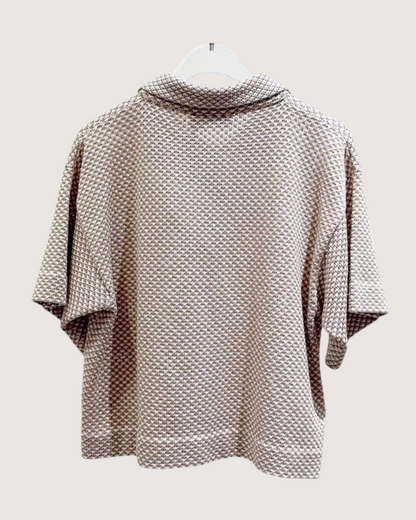Miu Miu Cropped Polo Top Beige/Ecru, White FR 32